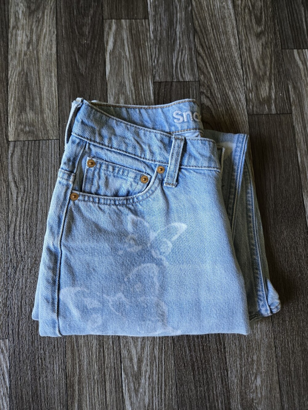 MOTHER Snacks High Waisted Twizzy Skimp Jeans Bread & Butterfly Size 26 - Picture 4 of 13